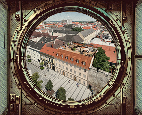 Projekt17 GmbH Singergasse Wiener Neustadt Cockpit View from outer space